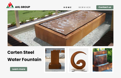 corten steel, corten steel water feature, corten steel water fountain